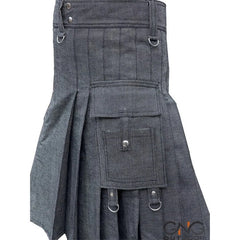 Men’s Grey Scottish Utility Kilt | Modern Highland Fashion Kilt with Cargo Pockets 28–62