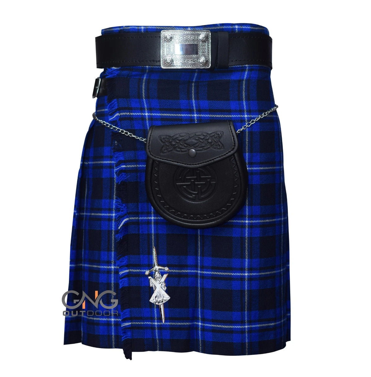 Men’s American Patriot Tartan 5-Yard Kilt with Sporran & Belt | Scottish Highland Wedding Outfit