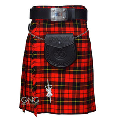 Men's Wallace Tartan 5-Yard Kilt with Sporran & Belt – Scottish Highland Wedding Outfit