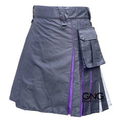 Men's Ace Pride Hybrid Utility Kilt Black with Removable Cargo Pockets  28" to 62"  Option 2: Feature & Ke