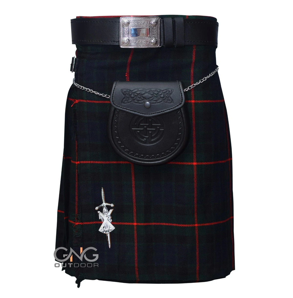 Men’s Gun Tartan 8-Yard Kilt  5-Piece Highland Wedding Outfit