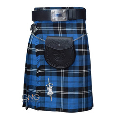 Men’s Ramsey Blue Tartan 5 Yard Kilt Outfit – Traditional Scottish Highland Wedding Kilt Set