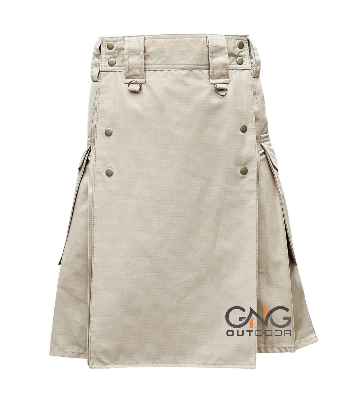 Men’s Beige Tactical Utility Kilt – Scottish Modern Ripstop Cotton Kilt