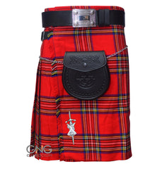 Men's Traditional Scottish 5-Yard Kilt Set | Royal Stewart Tartan Highland Formal Outfit
