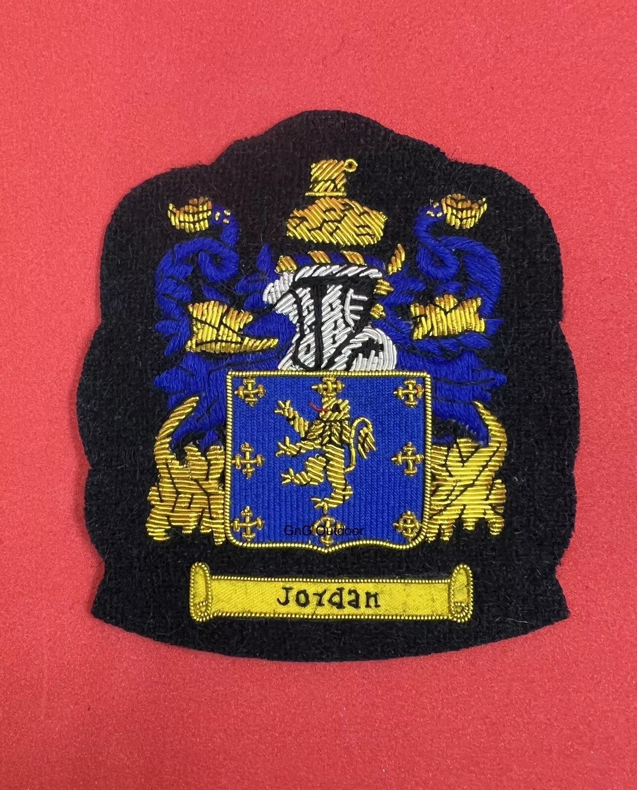Customise Family Crest Blazer Badge Hand Embroidered Bullion Family Crest Design