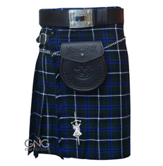 Men's Traditional Scottish 5-Yard Kilt Set | Douglas Blue Tartan Highland Formal Outfit