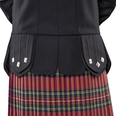 Scottish Black Wool Doublet Style Jacket Military Piper Drummer jacket & Vest