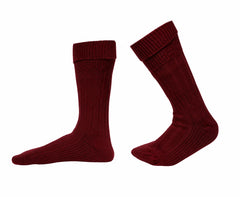 Men's Scottish Maroon Kilt Socks - Highland Kilt Hose