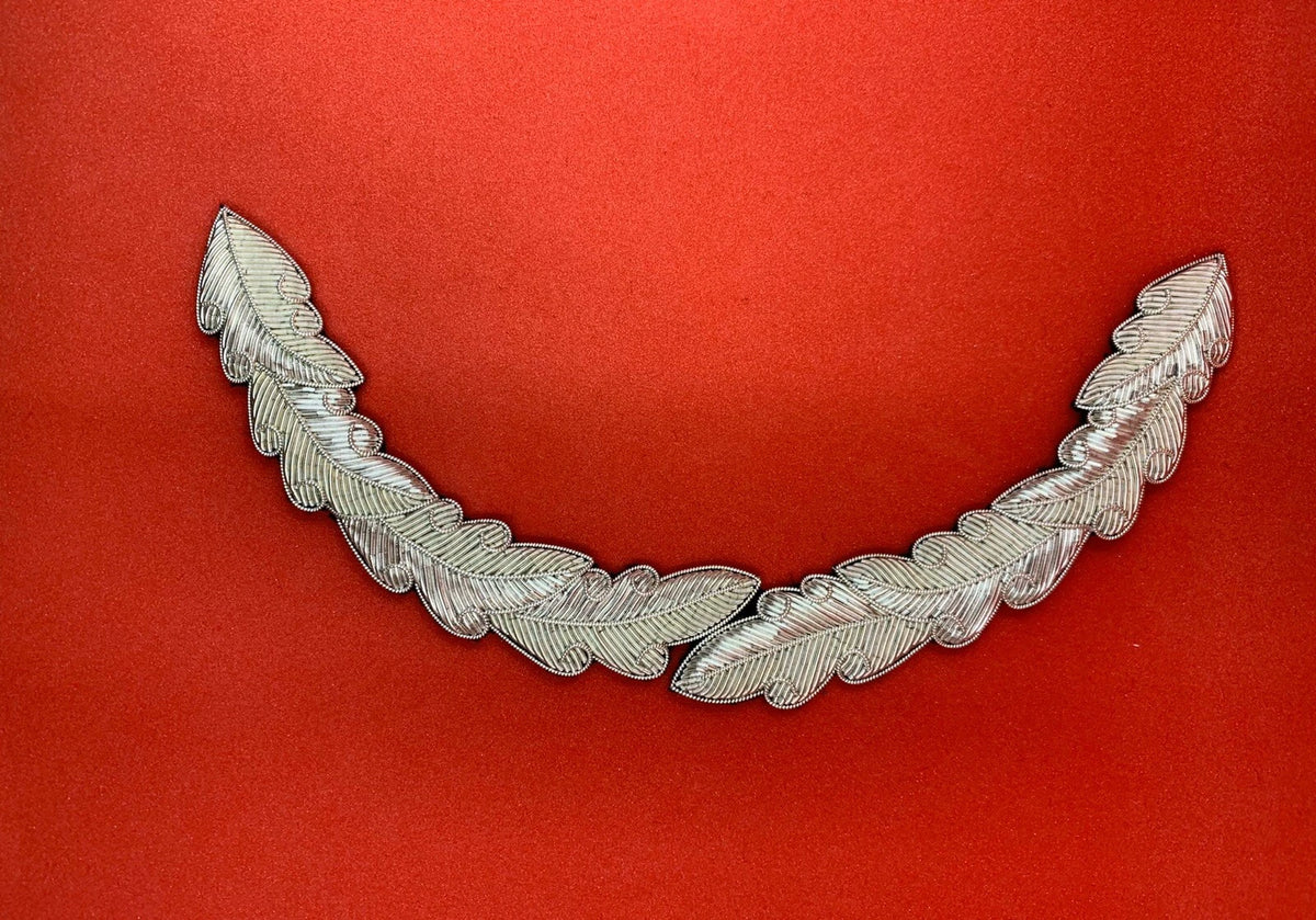 Peak 1 Row Silver Gilt Oakleaf Handmade With Bullion And Wire Officer Peak Hat