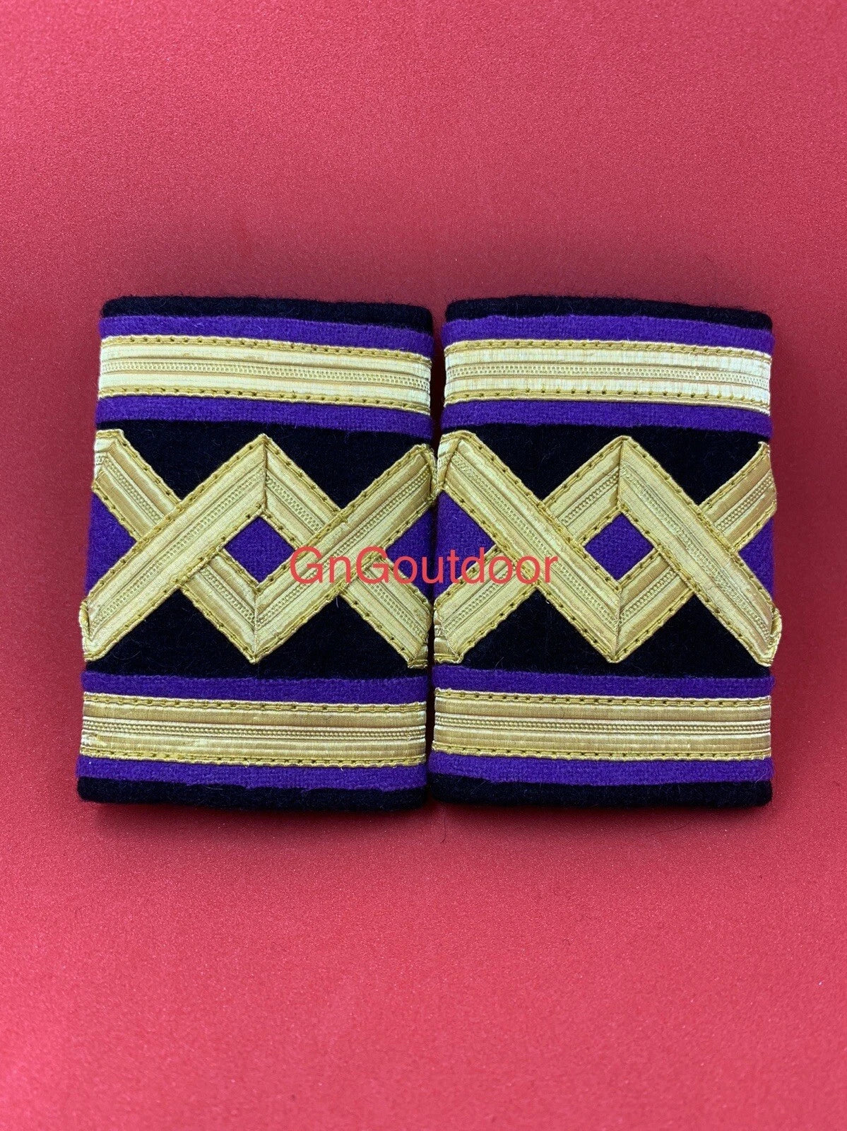 Merchant Navy Chief Engineer Epaulettes Slip-On Shoulder Boards with Gold Rank Stripes