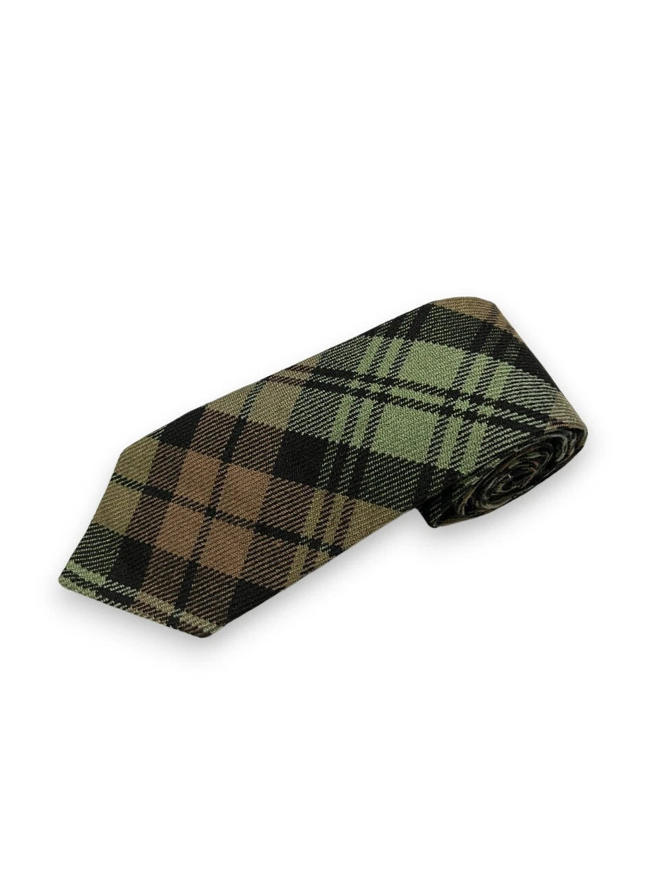 Men's Scottish Green and Brown Tartan Tie – Highland Formal Neck Tie