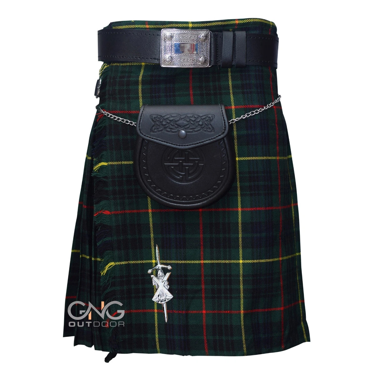 Men’s Hunting Stewart Tartan 5 Yard Kilt  Traditional Scottish Highland Kilt