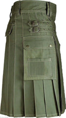 Men's Scottish Olive Green Utility kilt Highland Fashion kilt