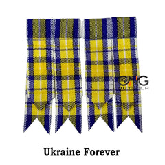 Men's 8-Yard Ukraine Forever Tartan Kilt Set | With Fly Plaid & Flashes