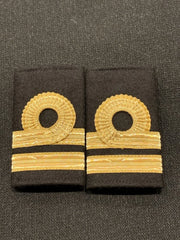 Royal Navy Lieutenant Epaulettes Slip-On Shoulder Boards 1 Gold Bar with Curl Pair
