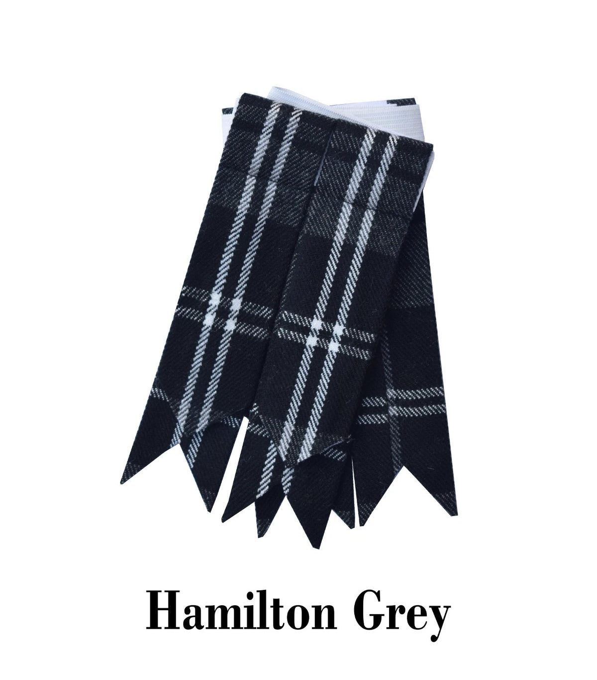 Men's Scottish Hamilton Grey Tartan Kilt Flashes