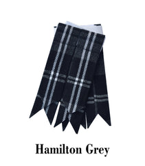 Men's Scottish Hamilton Grey Tartan Kilt Flashes