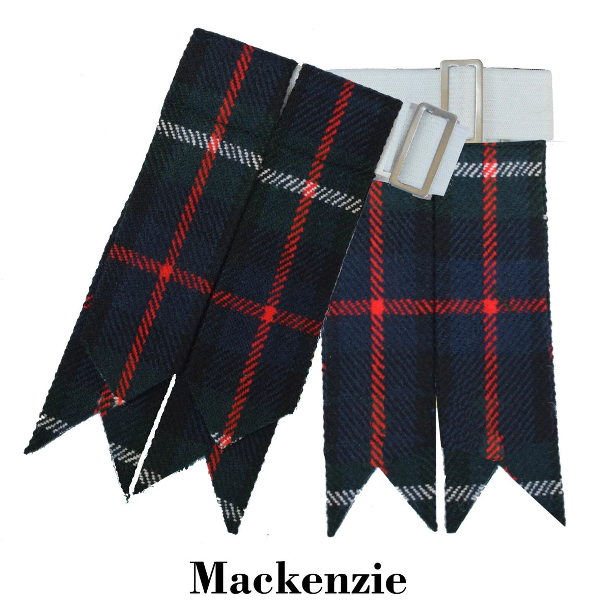 Men's Mackenzie Tartan Kilt Flashes – Traditional Scottish Highland Sock Garters