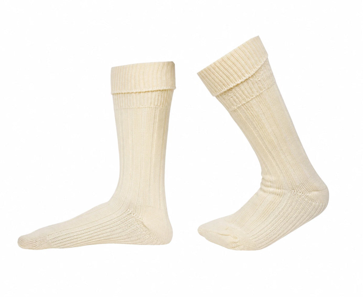Men's Scottish Cream Kilt Socks - Highland Kilt Hose