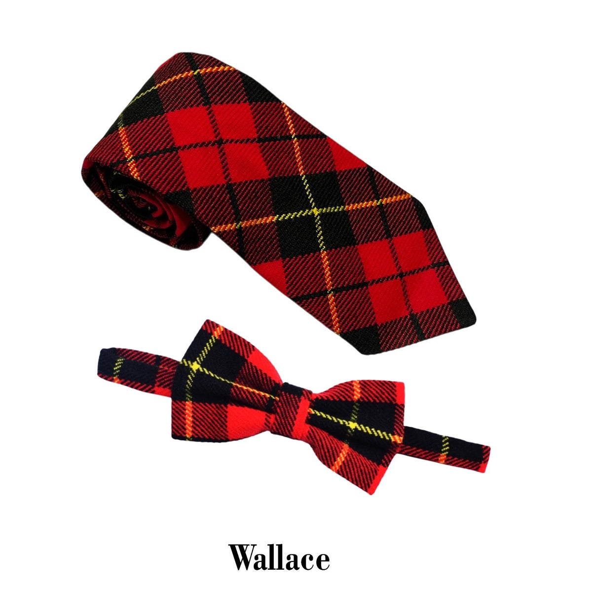 Men's Scottish Wallace Tartan Bow & Tie Formal Bow Tie For Wedding