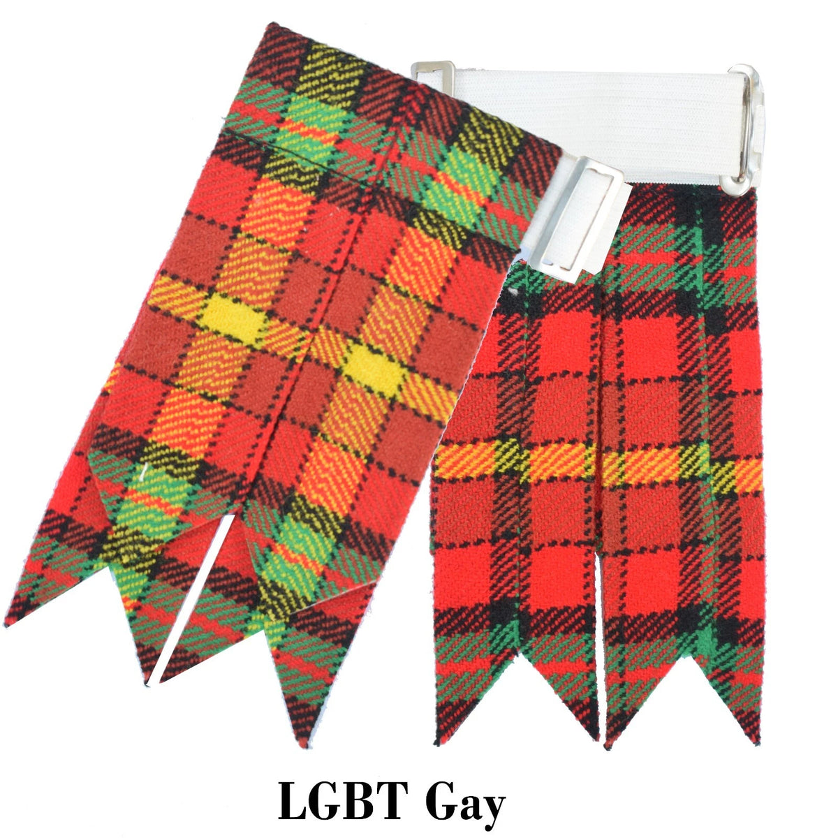 Men's Scottish Rainbow Pride Tartan Kilt Flashes – LGBT Pride Highland Kilt Accessories